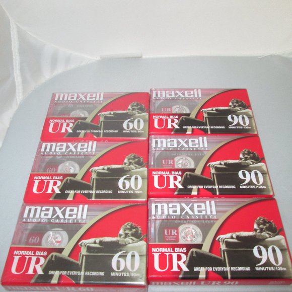 New Maxell Audio Cassette tapes UR normal bias 3 are 90 min 3 are 60 min - Picture 1 of 1